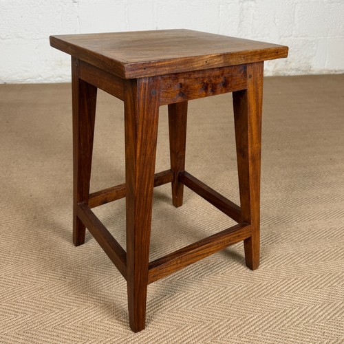 Vintage hardwood stool rustic - vintage,