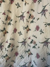 Vintage Style Botanical Bedspread Frilled Edge 90x98 Inch Inc 10 Frill Valance