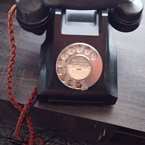 1930s black rotary dial desk - black,