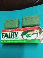 Fairy Mild Green Vintage Household Soap 2 x 155g stain pre treatment bars 310gl1