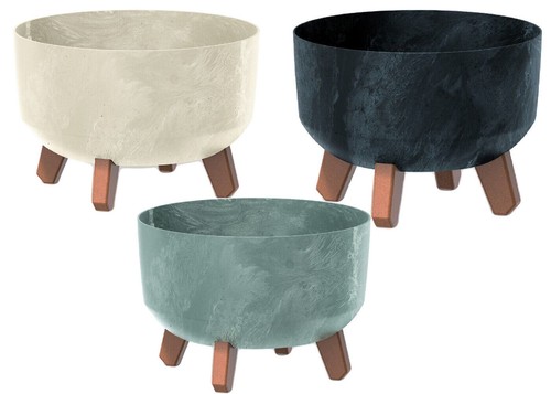 Concrete effect round flower - concrete,