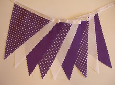BUNTING Purple, White, Purple