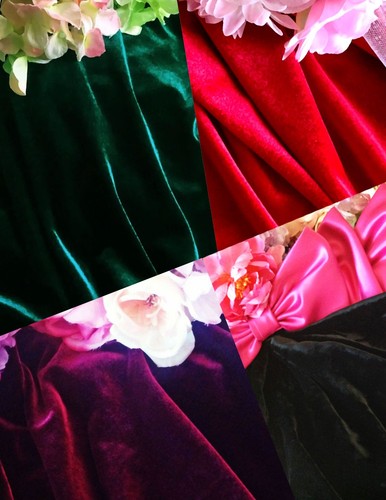 Velvet fabrics remnants scraps - remnants,