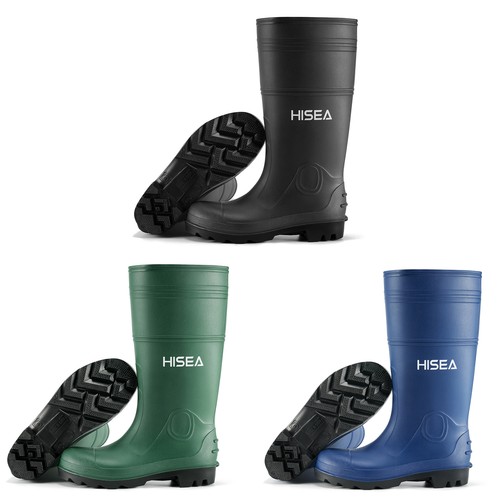 Hisea men rain boots steel - boots, w/steel
