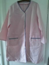 Ladies Nylon Overall NEW Rustly Noisy long sleeve Pink Blue trim Pinny overall  