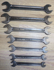 7 x Vintage TW Superslim Open Ended Metric Spanners  covering 6mm to 19mm