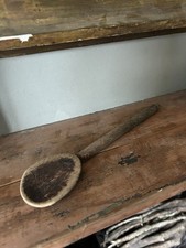 Very old antique wooden spoon. Lovely shape and patina.