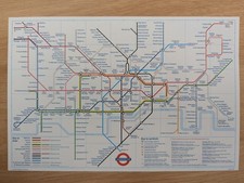 1990 Tube Centenary London Underground Tube Map Good Condition