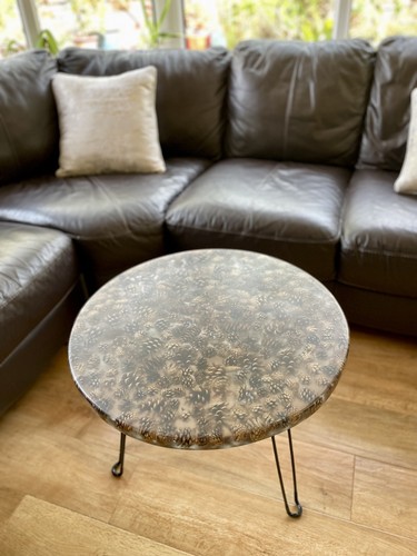 Round epoxy resin coffee table - coffee,