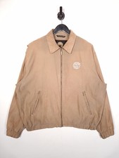 Nasa Bomber Jacket Size Large Oversized Men's Beige Waterproof Lined Full Zip 