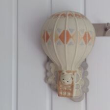 Vintage Hot Air Balloon Teddy Wall Hanging Studio Pottery Signed Nursery Decor