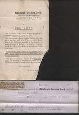 C1890 EDINBURGH EVENING NEWS, LETTER & RECEIPT WITH ADVERT CUTTING, CHARLOTTE SQ