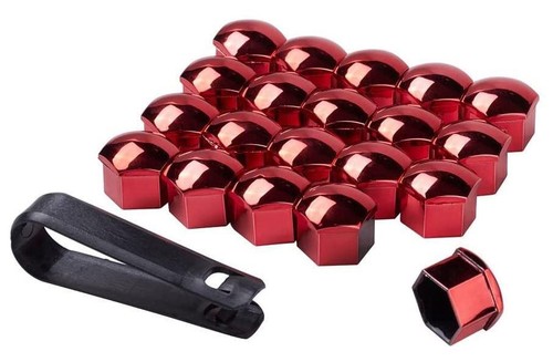 17mm red chrome wheel - chrome, nut