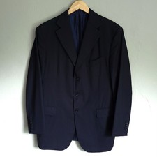 PAL ZILERI Pure Wool Blazer Jacket 42 / 44 Short Navy Blue Silk Lined NEW