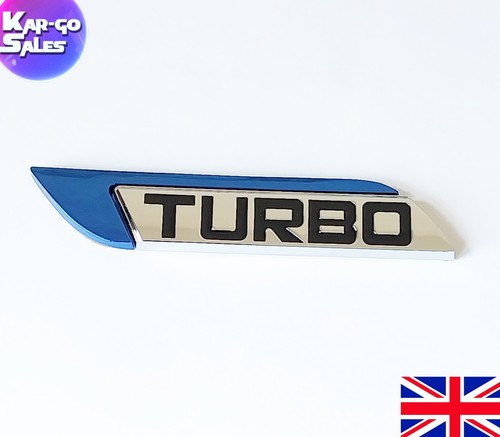 Blue chrome turbo - chrome, badge