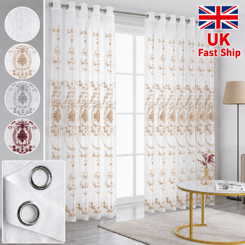 White semi sheer - white, curtains