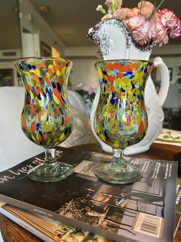 Vtg hand blown mexican glass - blown,