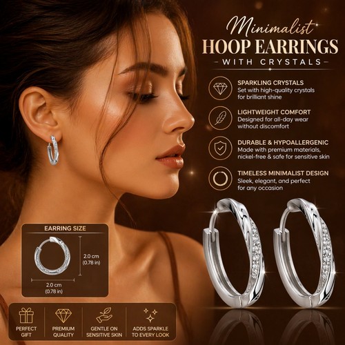 Elegant crystal huggie - elegant,
