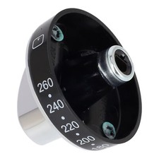 New World Cooker Top Oven Grill Chrome Black Control Knob GENUINE