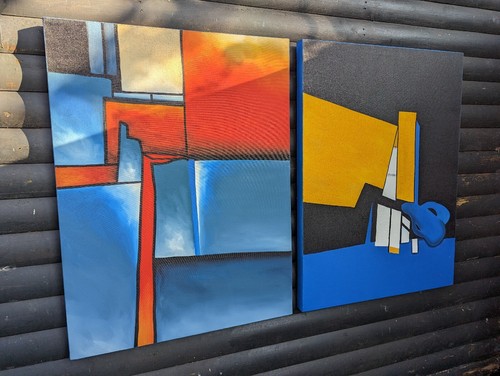 Set abstract canvas - x2,