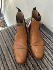 Loake Mens Hoskins Brogue Chelsea Boots Dark Brown Burnished Leather Mens Shoes