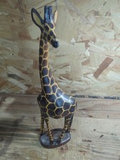 Giraffe Statue Wooden Carved 17 Inch Vintage