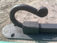 Large Wrought iron Antique Farmhouse Door Bolt   Blacksmith Made. 1 of 3 Listing