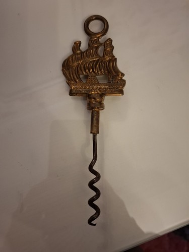 Vintage brass corkscrew - brass,