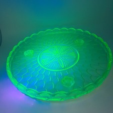 Uranium Glass Shallow Dish