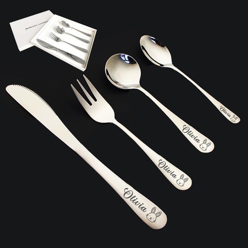 Personalised kid cutlery 4x - personalised,