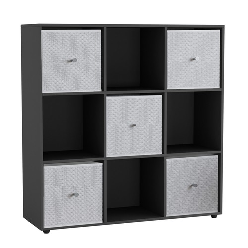 Cube black wooden bookcase - 9,