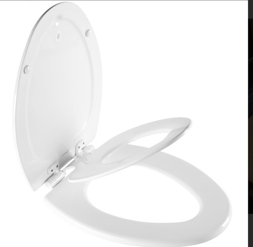 Elongated white toilet seat - elongated,