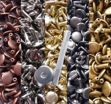 Double Cap Leather Rivets 9mm