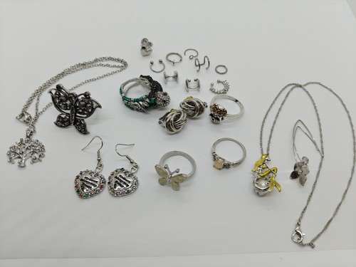 Silver tone selection rings - silver,