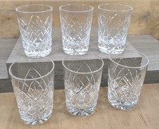 ROYAL BRIERLEY Hand Blown Cut Crystal Whisky Glass Tumbler Set Of 6 - Windsor
