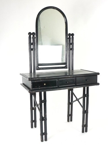Vintage black painted bamboo - black,
