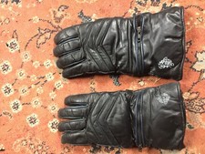Rob H, X Large Leather Biker Gloves With Waterproof Covers