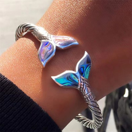 Colorful mermaid tail bangle - colorful,