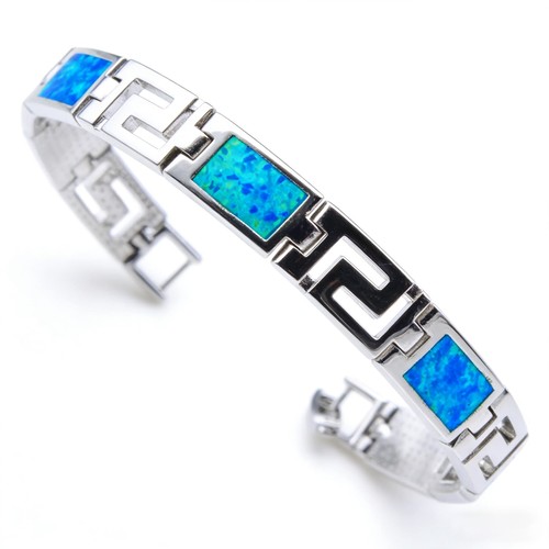 Greek key opal bracelet - key,