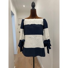 ZARA Navy & White Off-Shoulder