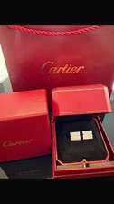 CARTIER TANK FRANCAISE CUFFLINKS WHITE GOLD WITH DIAMONDS GENUINE 