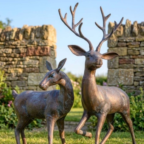 Bronze verdigris deer - bronze,