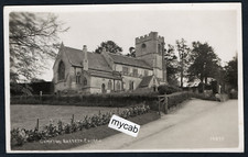 Postcard Compton Bassett nr Chippenham Wiltshire village Church RP
