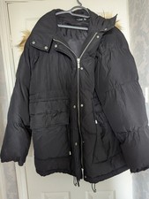 Boohoo Black Puffer Zipped