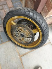 HONDA CBR1100XX SUPER BLACKBIRD 1999 FRONT WHEEL WITH DISCS TYRE GOLD 
