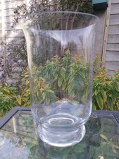 LARGE GLASS HURRICANE STORM LANTERN CANDLE HOLDER 26CM TALL EXCELLENT CONDITION