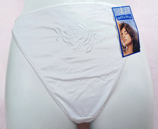 Playtex Lingerie Beautiful Affinity Plain Off White Floral Front Thong Size L