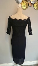 Next,Navy Lace Topped 3/4 Sleeve Dress, Size 10, Side Zip, Excellent Condition