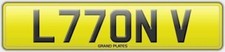 Number plate L77 ONV