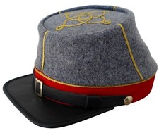 KEPI, Confederate GREY/RED , 1 GOLD BAR,  2nd or 1st LTs, AMERICAN CIVIL WAR